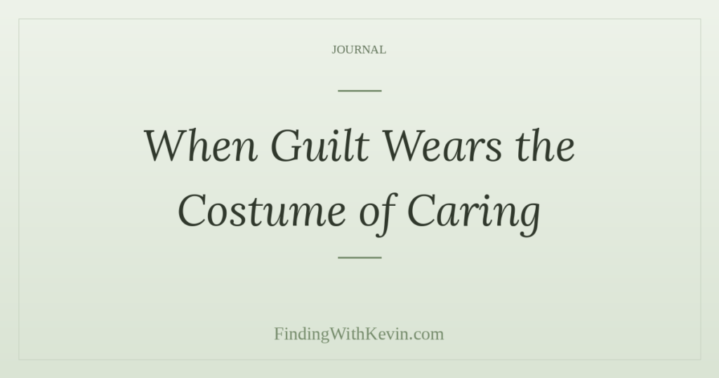 A warm, muted image evoking the weight of unchecked guilt. Quiet tones, contemplative. Part of the FindingWithKevin blog series on guilt, shame, and what we carry.
