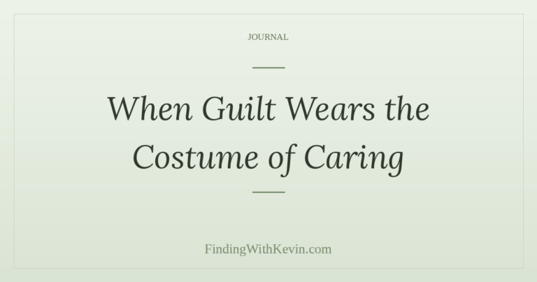 A warm, muted image evoking the weight of unchecked guilt. Quiet tones, contemplative. Part of the FindingWithKevin blog series on guilt, shame, and what we carry.